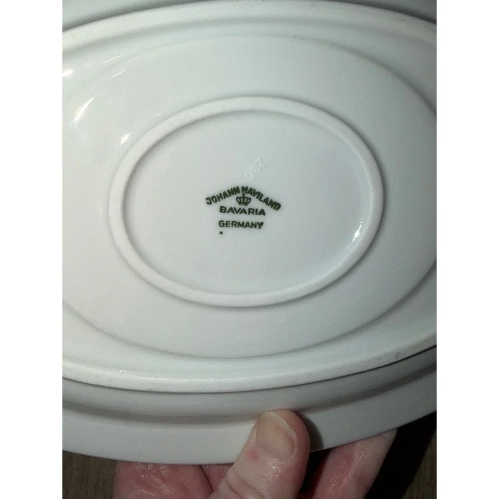 Johann Haviland Bavaria Germany Floral Oval Serving Platter Underplate 9.25 Inch